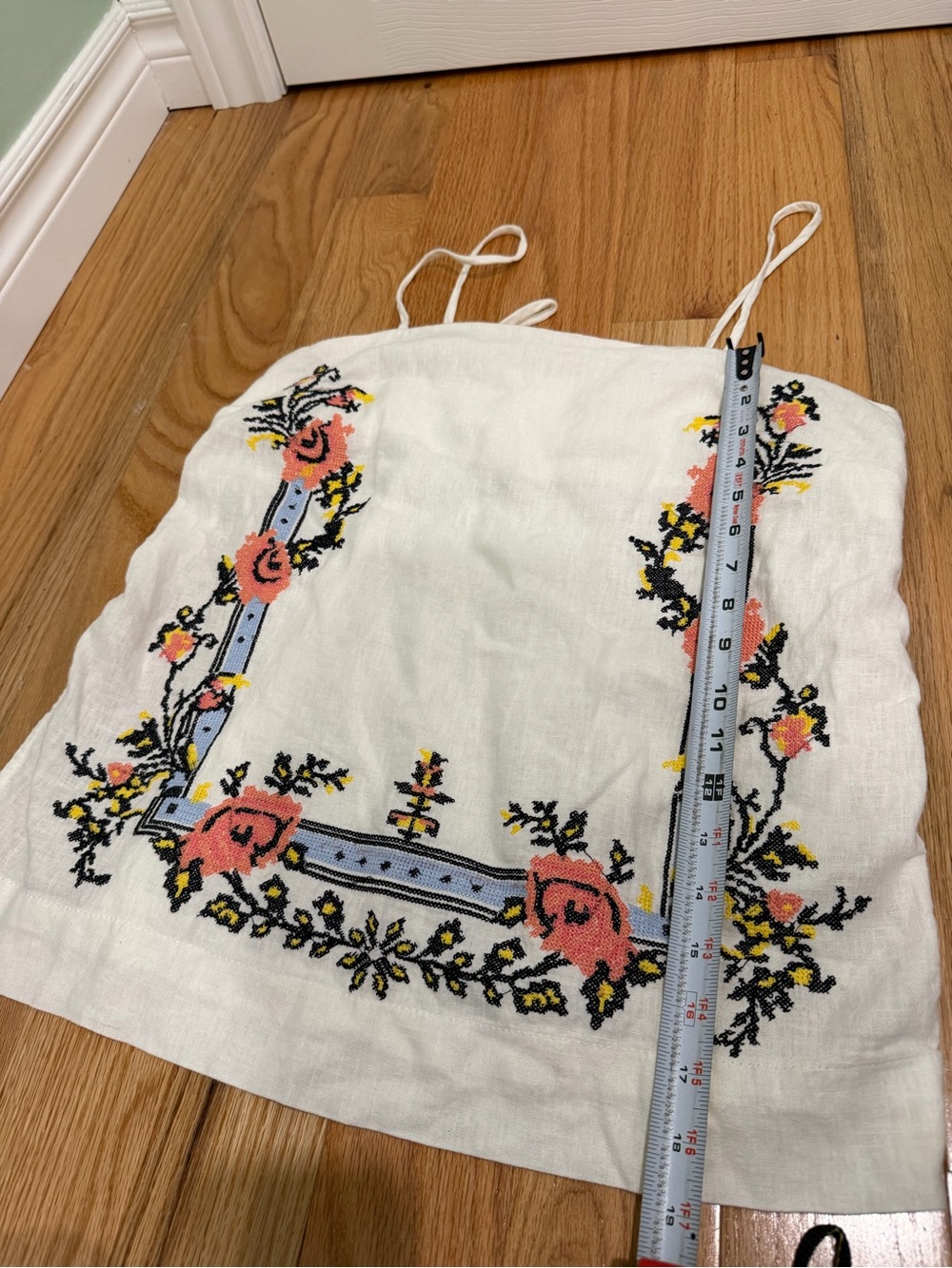 Free People Cream Floral Embroidered Sightseer Tank Top - Picture 7 of 8
